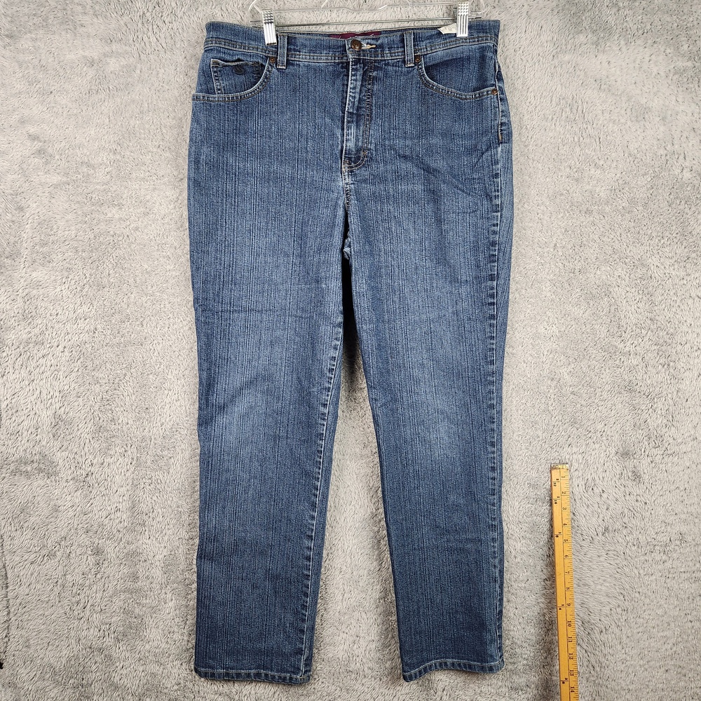 Gloria Vanderbilt Jeans Womens 14 Medium Wash High Rise Tapered Stretch Denim